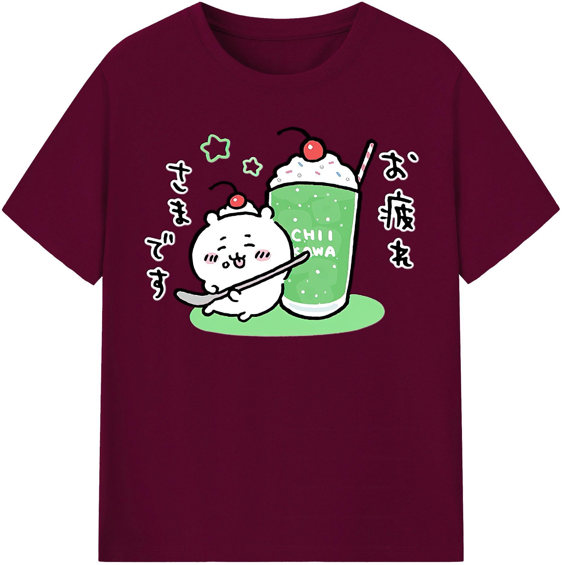 （画像用） ちいかわ ちいかわ Chii-kawa chiikawa レディースカジュアルプリントTシャツ（綿100％）